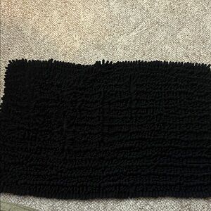 Black Chenille Bath Mat